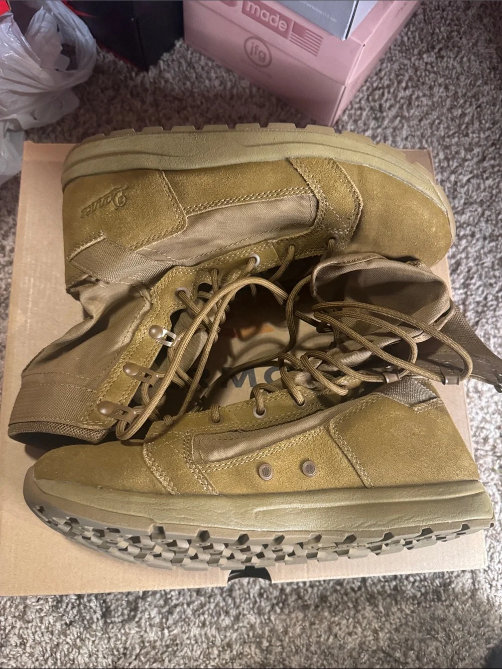 Danner Women's Lace-Up Combat Boots in Tan